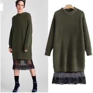 Zara Sweater Dress with Lace